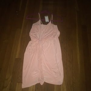 Knit pink body con dress size 10 UK size 14